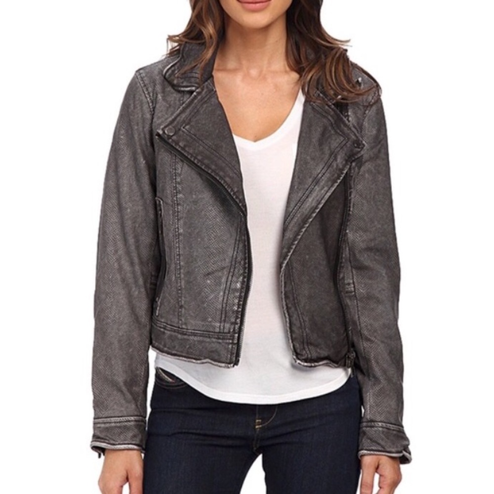 BLANK NYC Snake Embossed Leather Jacket
